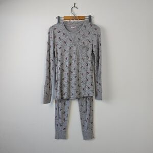 Women's la Vie en Rose Cotton Pajama Set with Anchor Design - XS